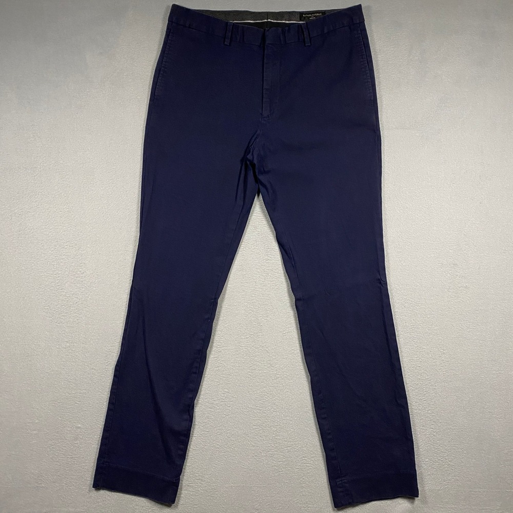 Banana Republic Aiden Chinos Mens 33x34 Navy Blue Slim Stretch Pants 359300-01
